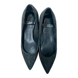 Jeffrey Campbell Black Women's Shoes Heel Rhinestones Size 6